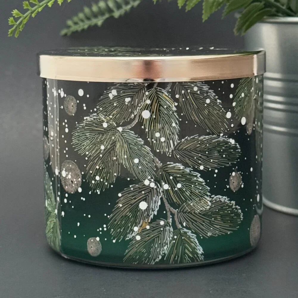 BBW Winter Pear Forest White Barn Bath & Body Works 3 Wick Candle